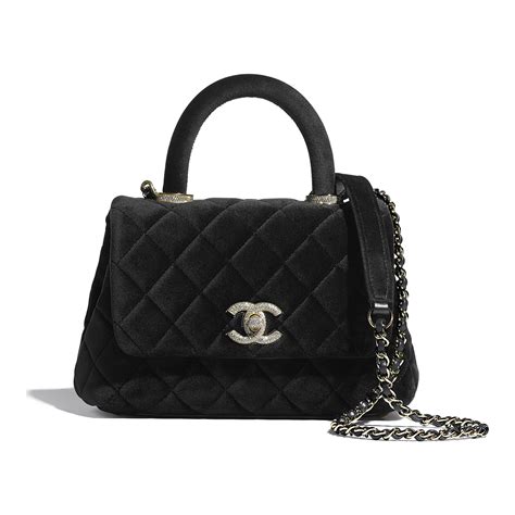 borsa chanel velluto nero|Borsa shopping mini, Velluto & metallo effetto dorato, nero.